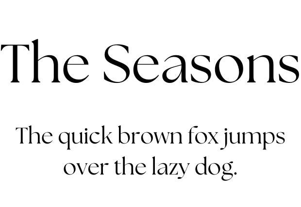The Seasons Canva font, Canva serif font