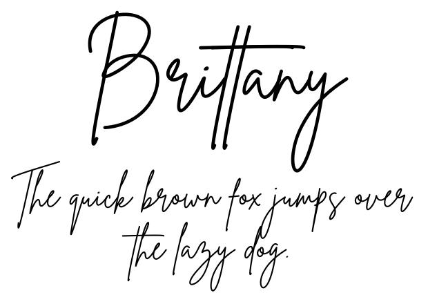 Brittany Canva font, Canva script font