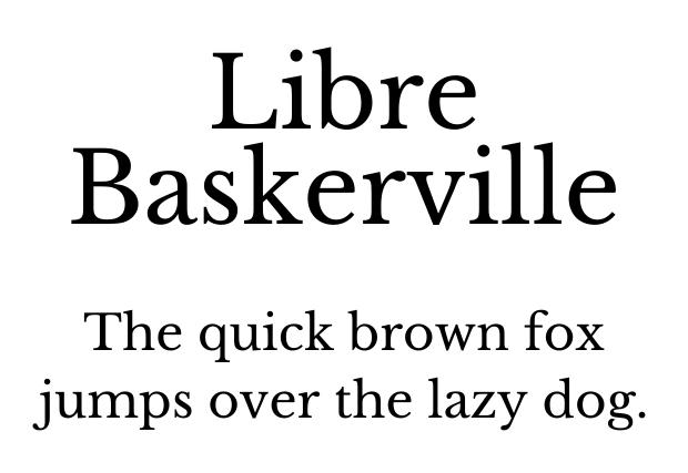 libre baskerville, serif font example