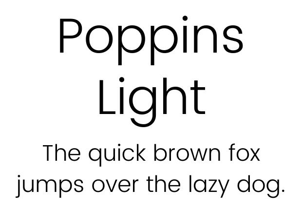 Poppins Light Canva font, Canva sans serif font