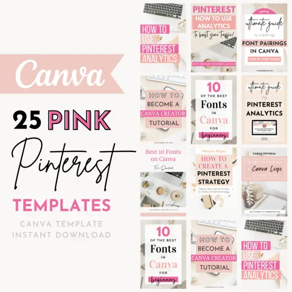 Pink Pinterest Canva Templates || Pinterest Pins Template, Pinterest Marketing