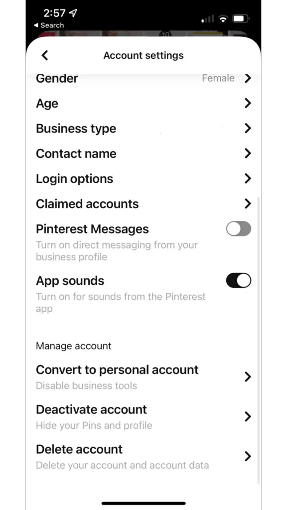 how to delete a pinterest account on phone and iphone
