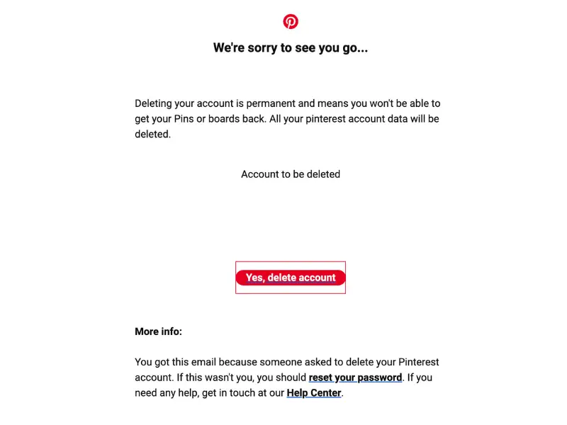 how to delete a pinterest account on your computer 