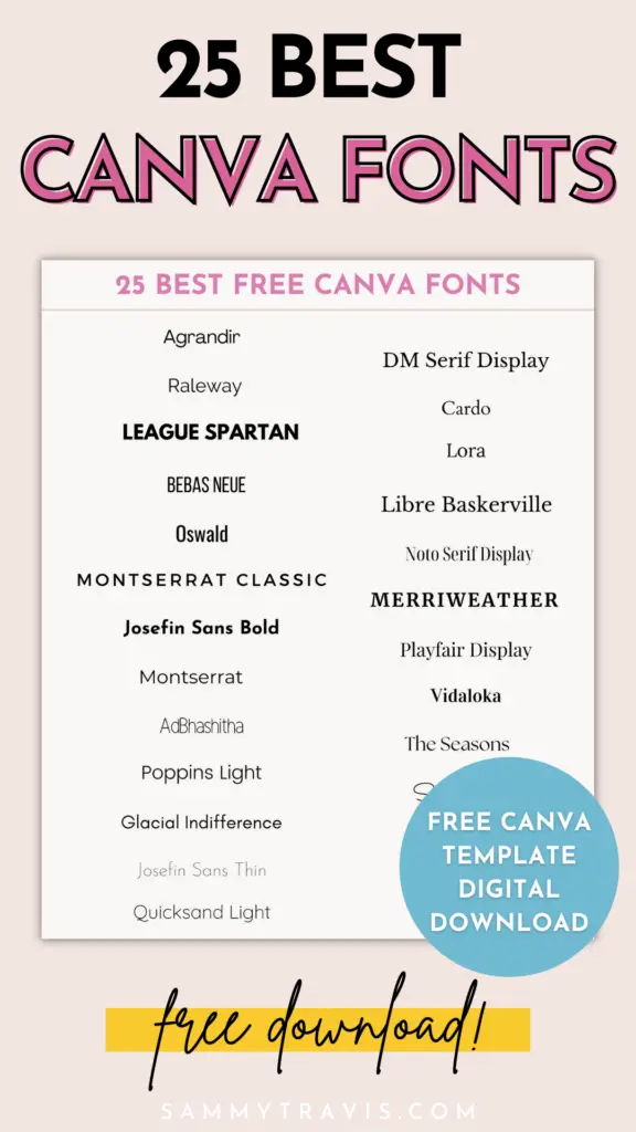 25 Best Free Fonts in Canva [in 2023] A Guide for Designers - Samantha Anne  Creative