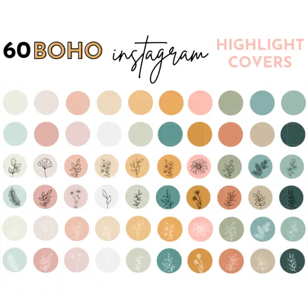 Boho Instagram Highlight Covers, IG Covers, Custom Instagram Highlights, Editable Highlight Cover, Aesthetic Instagram Icon, Minimalist IG
