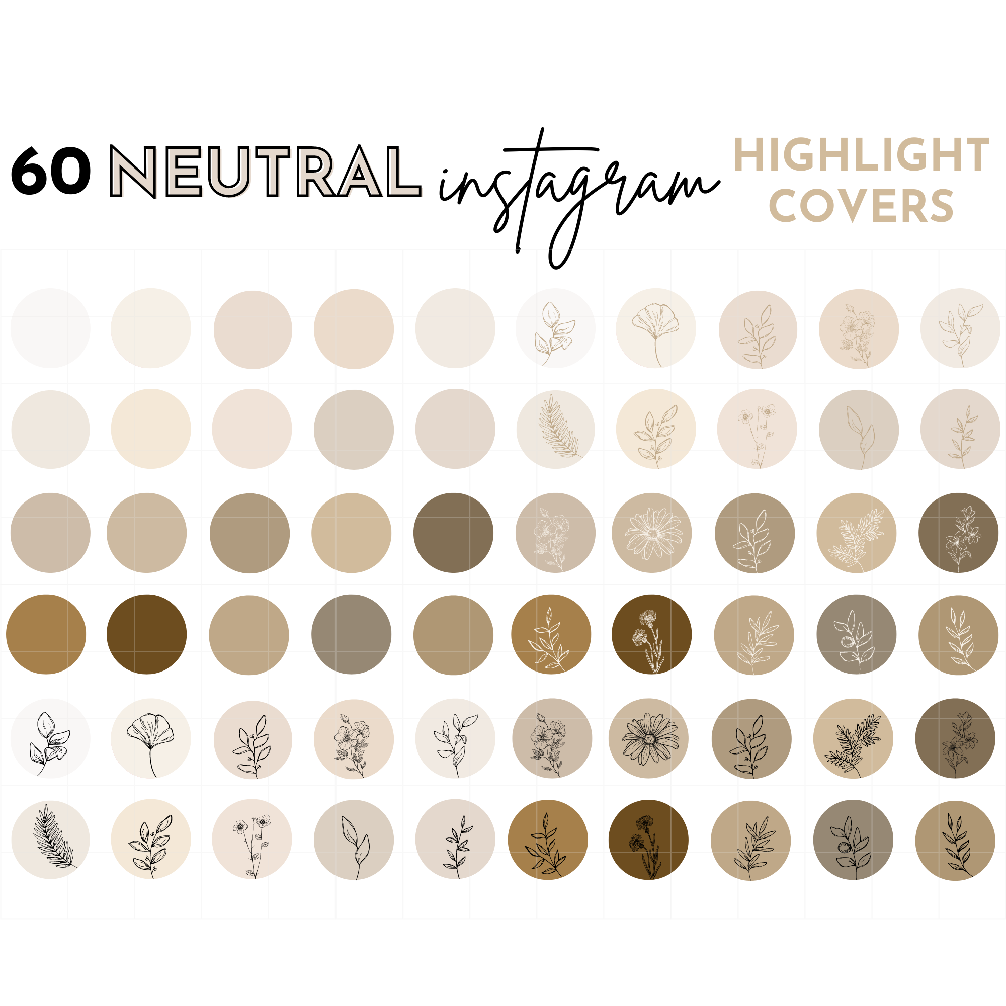 Neutral Floral Instagram Highlight Cover Icons - Samantha Anne ...