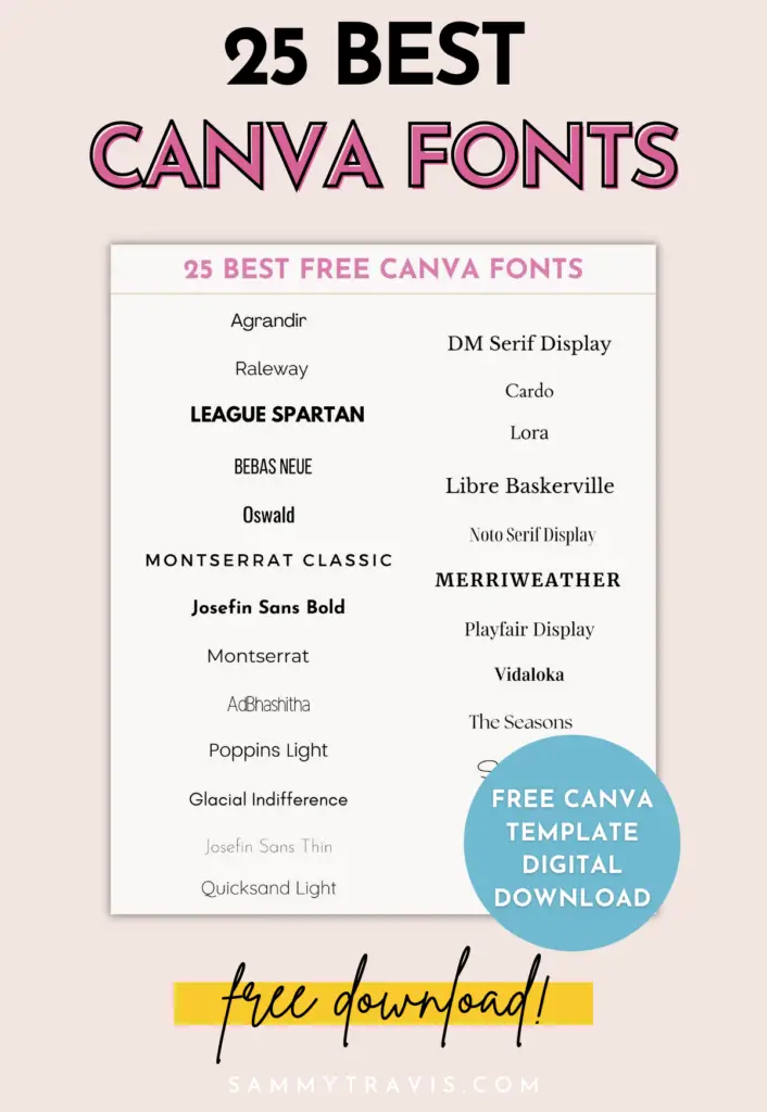 25 best canva fonts list, best canva fonts list canva template, instant download