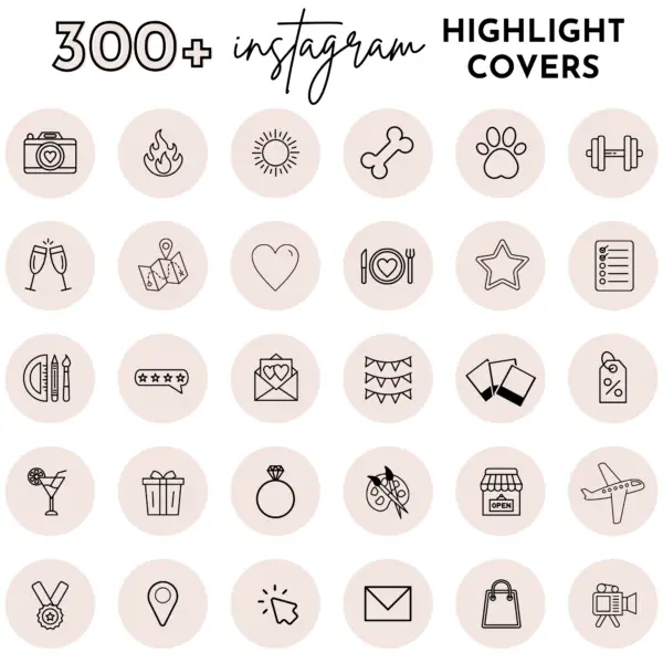 light pink instagram highlight covers, Blogger template, Instagram template, Instagram highlight icons, influencer media kit