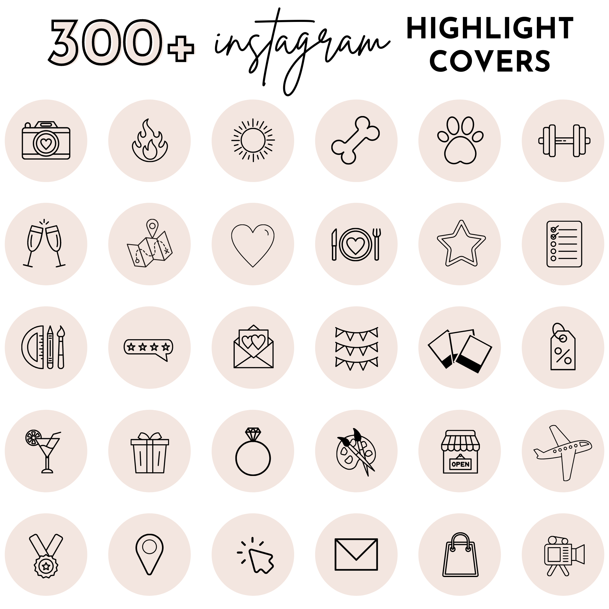 300+ Light Pink Instagram Highlight Cover Icons - Sammy Travis Creative