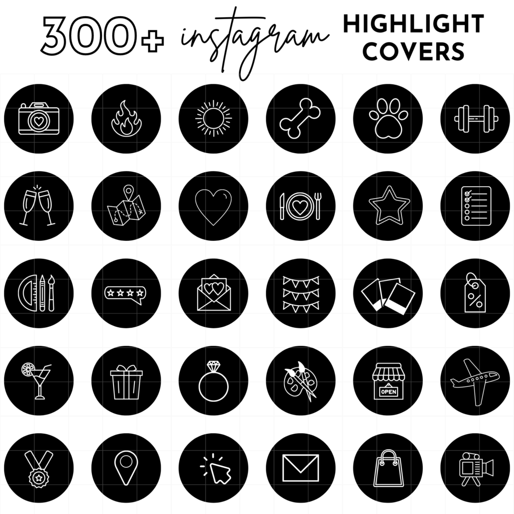 300+ Black and White Instagram Highlight Cover Icons