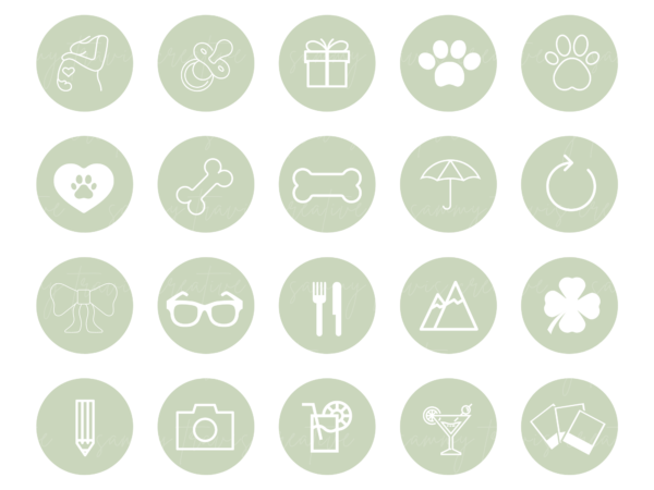 sage green Instagram highlight covers, sage green Instagram highlight icons
