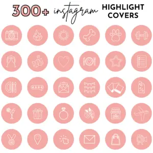 pink instagram highlight covers, Blogger template, Instagram template, Instagram highlight icons, influencer media kit