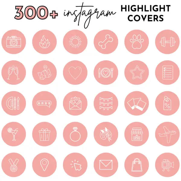 pink instagram highlight covers, Blogger template, Instagram template, Instagram highlight icons, influencer media kit