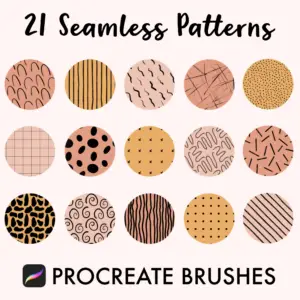 Seamless pattern Procreate brushes, Procreate brush seamless patterns, Procreate brush set, digital stamps, Procreate stamps, iPad lettering, Procreate brush bundle