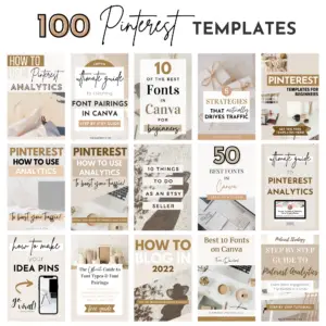 100 beige pinterest pin templates, pinterest pin canva template
