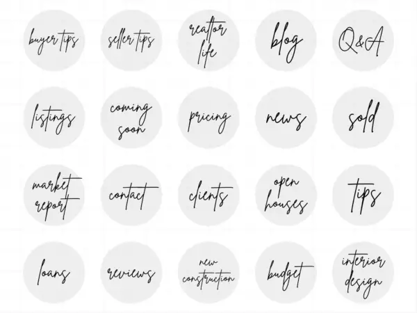 Light grey realtor line art Instagram Highlight Icons, Instagram Template, Influencer Media Kit, Instagram Stories, Instagram Branding, Highlight Icon, Blog
