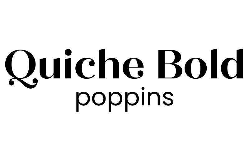 bet canva font pairings,  quiche bold and poppins