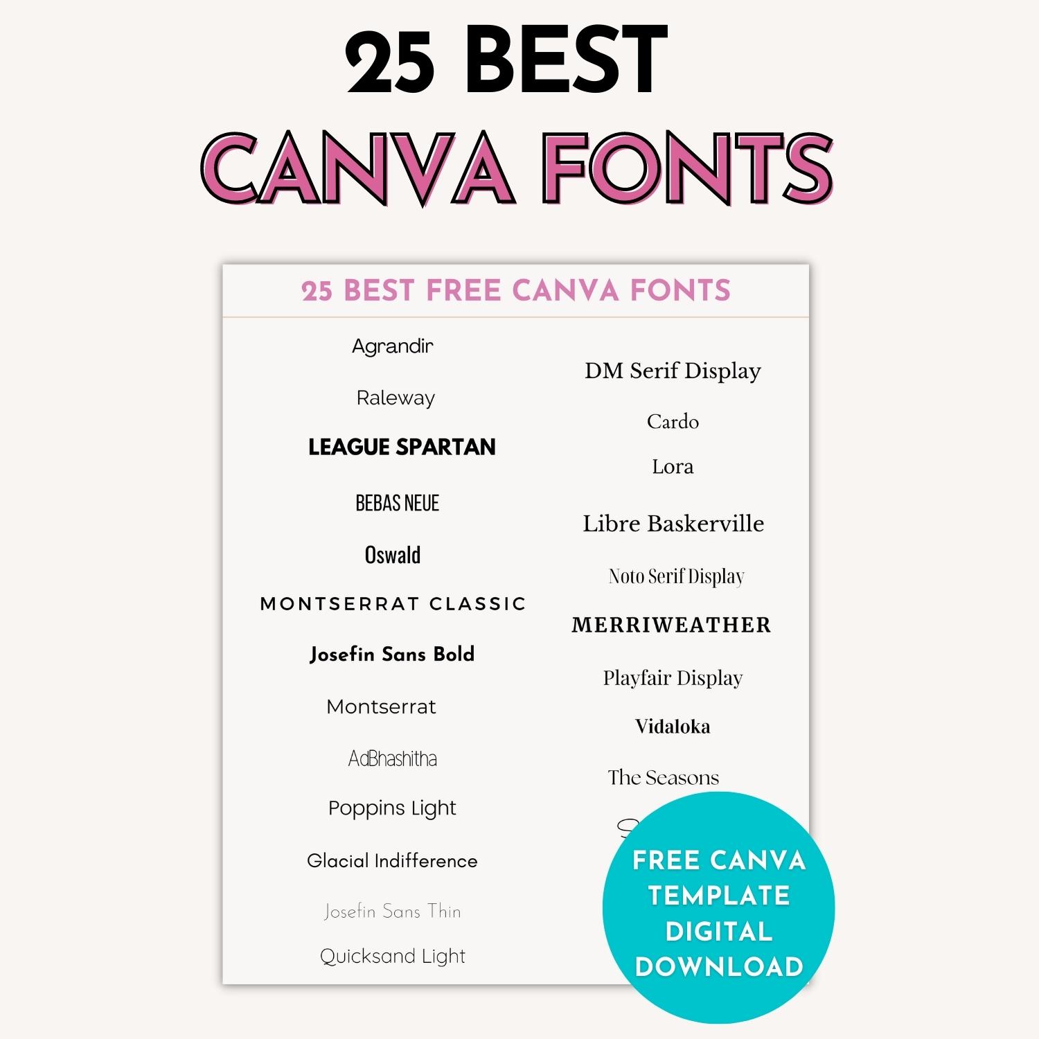 best canva fonts list, free canva fonts download, canva template download
