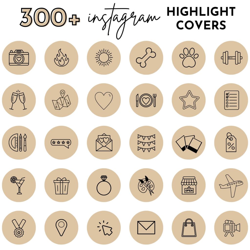 300+ Brown Instagram Highlight Cover Icons - Samantha Anne Creative