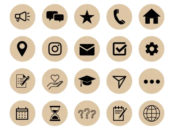 Brown Instagram story icons, Instagram branding, Instagram story templates, Instagram highlights,