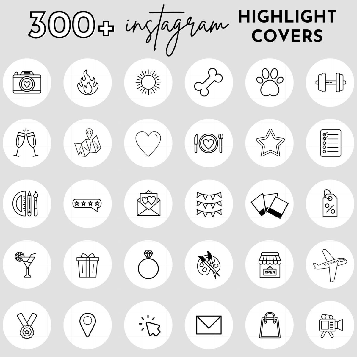 300+ White Instagram Highlight Cover Icons - Samantha Anne Creative