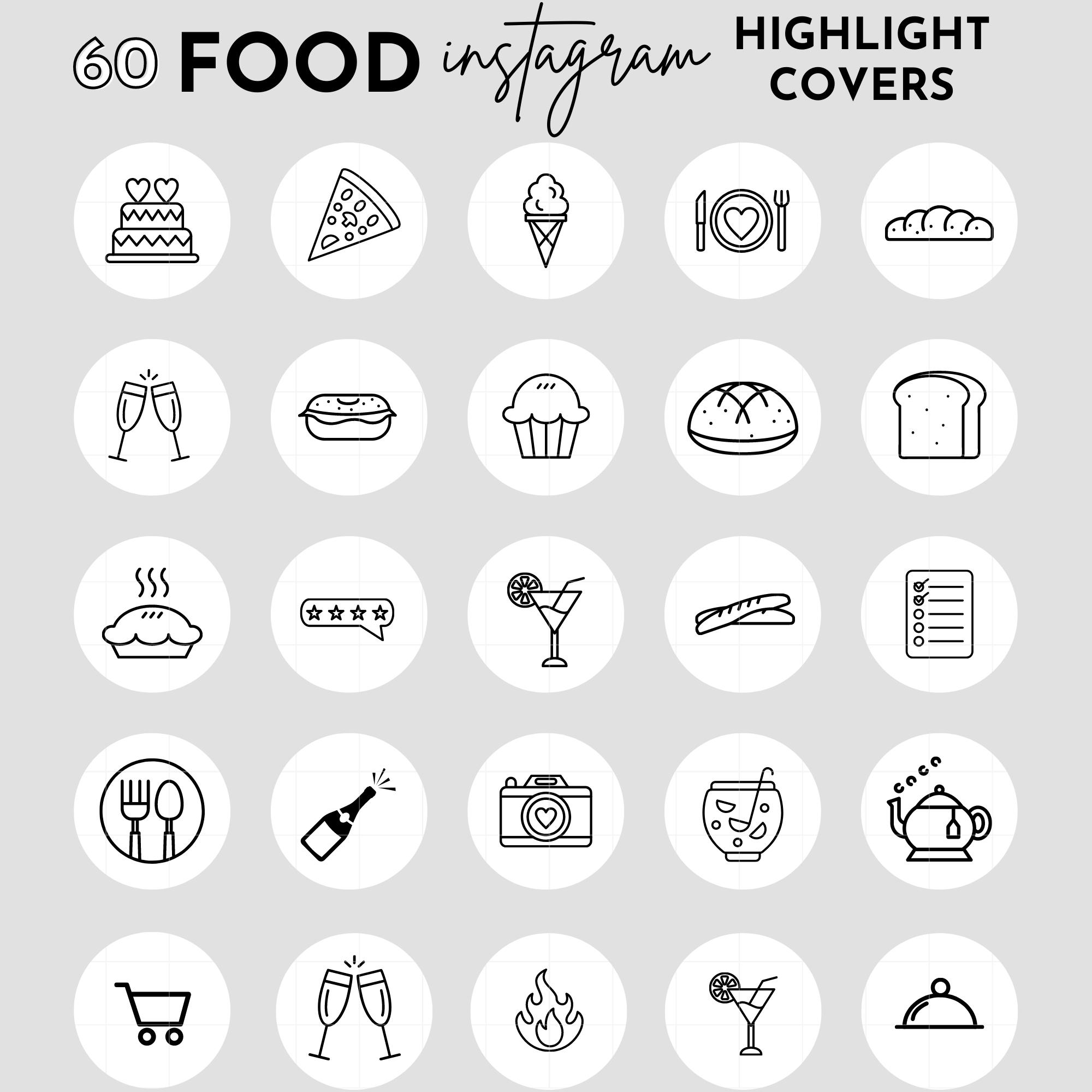 Food Instagram Highlight Cover Icons: \